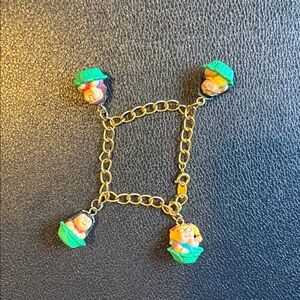VINTAGE CABBAGE PATCH KIDS BRACELET WITH 4 CHARMS 7" AVON *Like 🆕 *